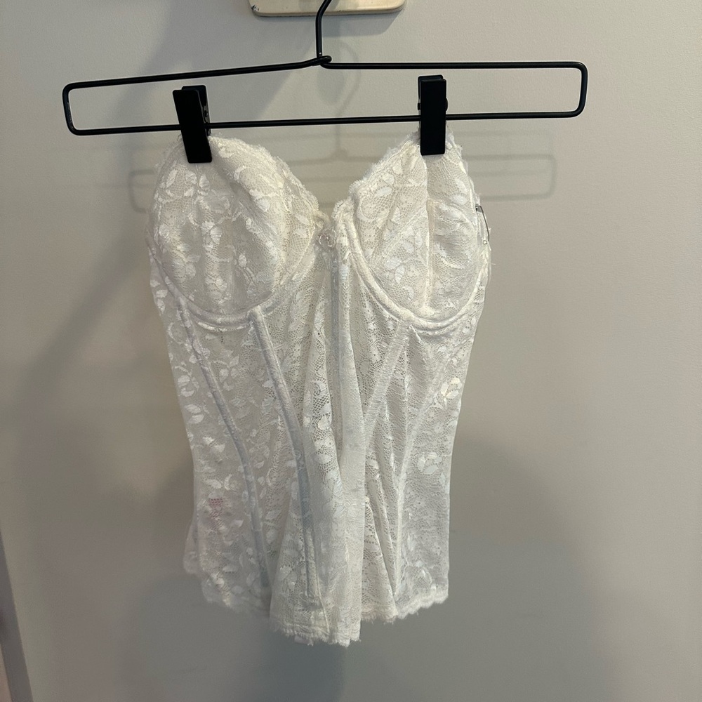 White vintage Lace Bustier/Corset Top